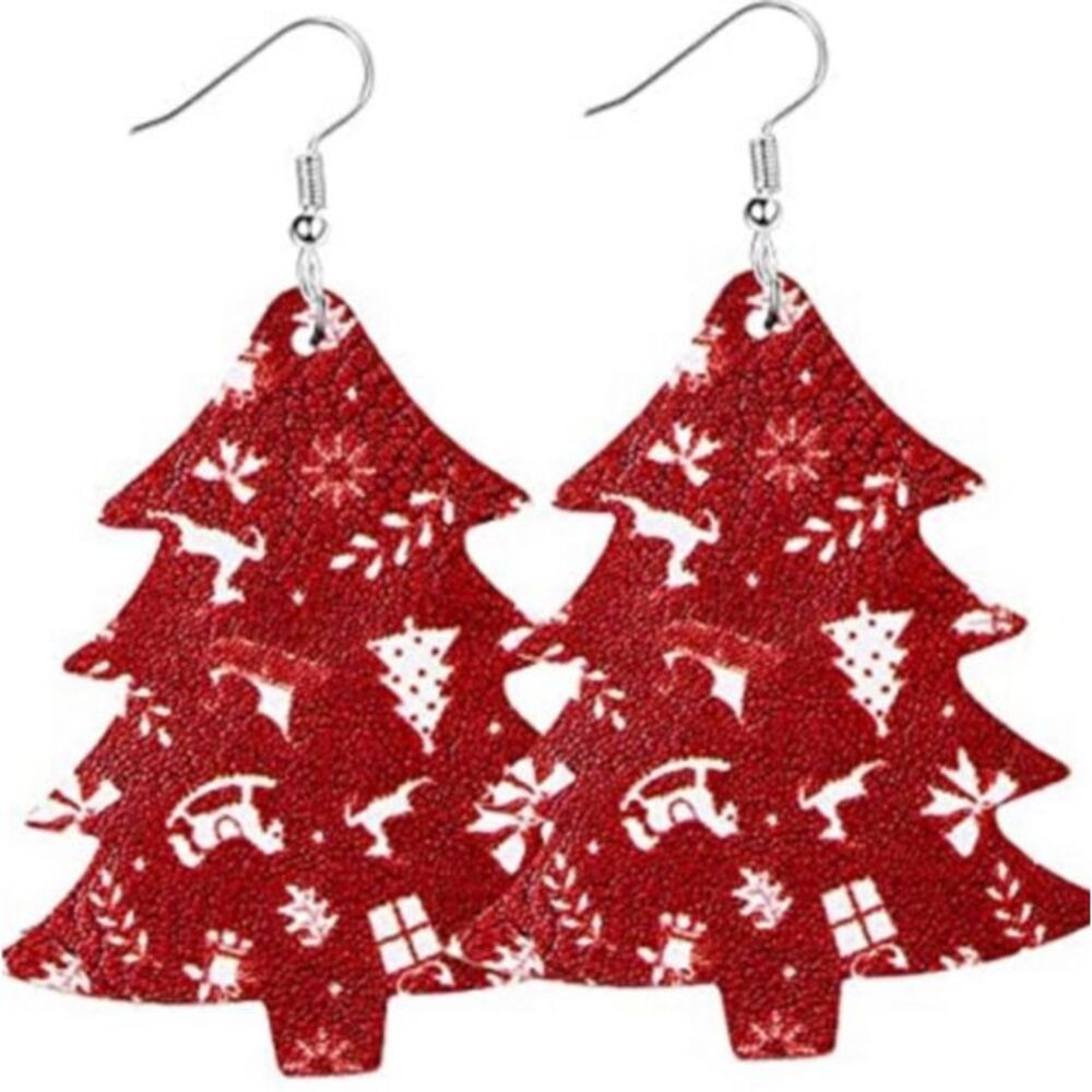 ☀️3/$9☀️ Red Christmas Tree Earrings